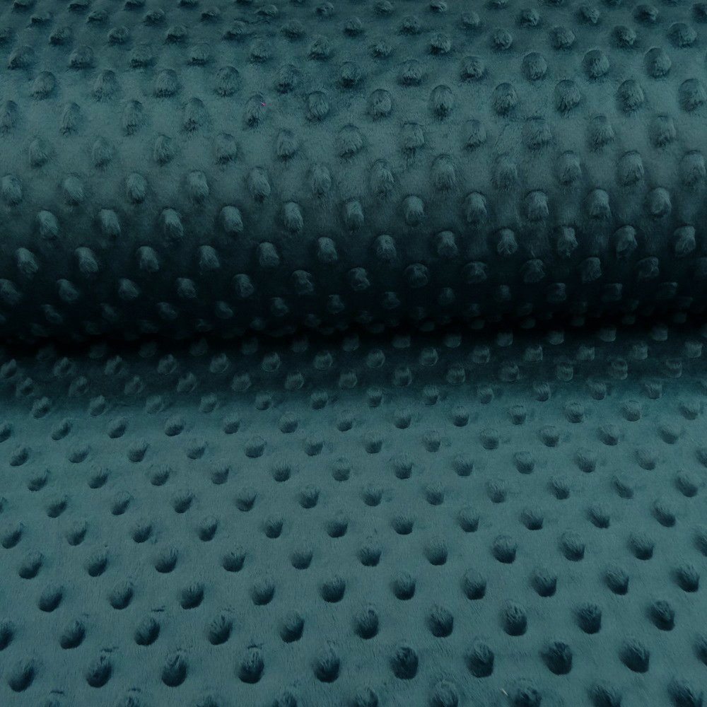 Tissu Minky Ultra doux Pois Bleu Canard