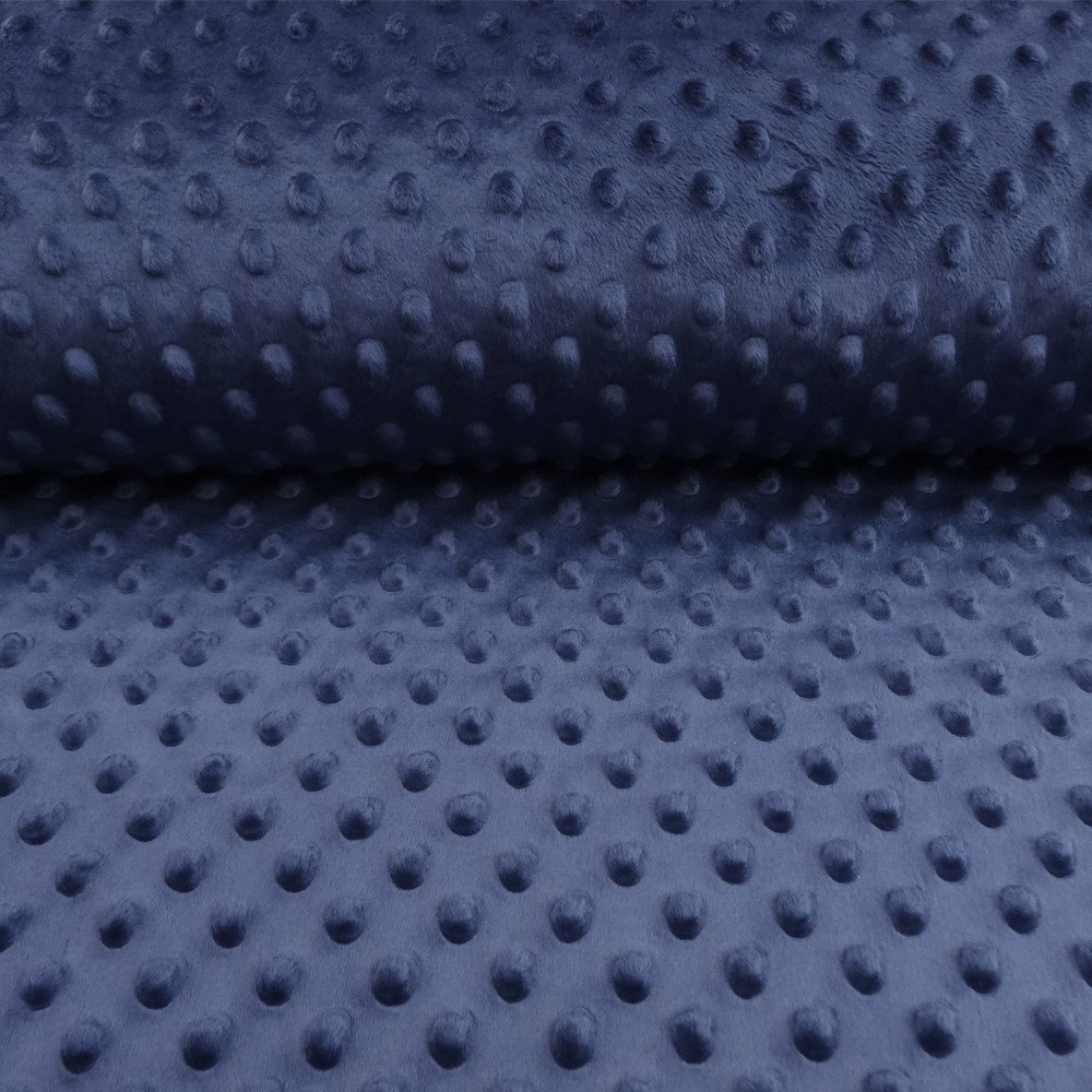Tissu Minky Ultra doux Pois Bleu nuit