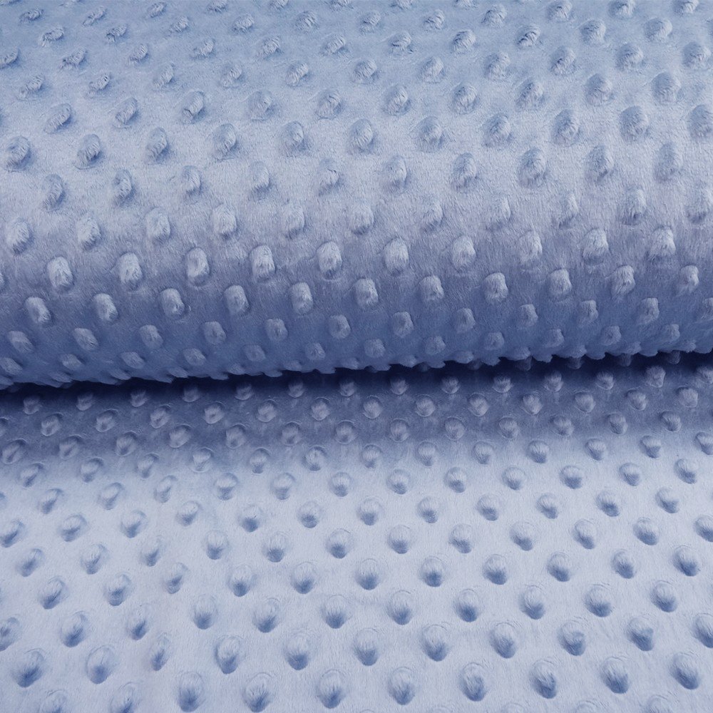 Tissu Minky Ultra doux Pois Bleu pervenche