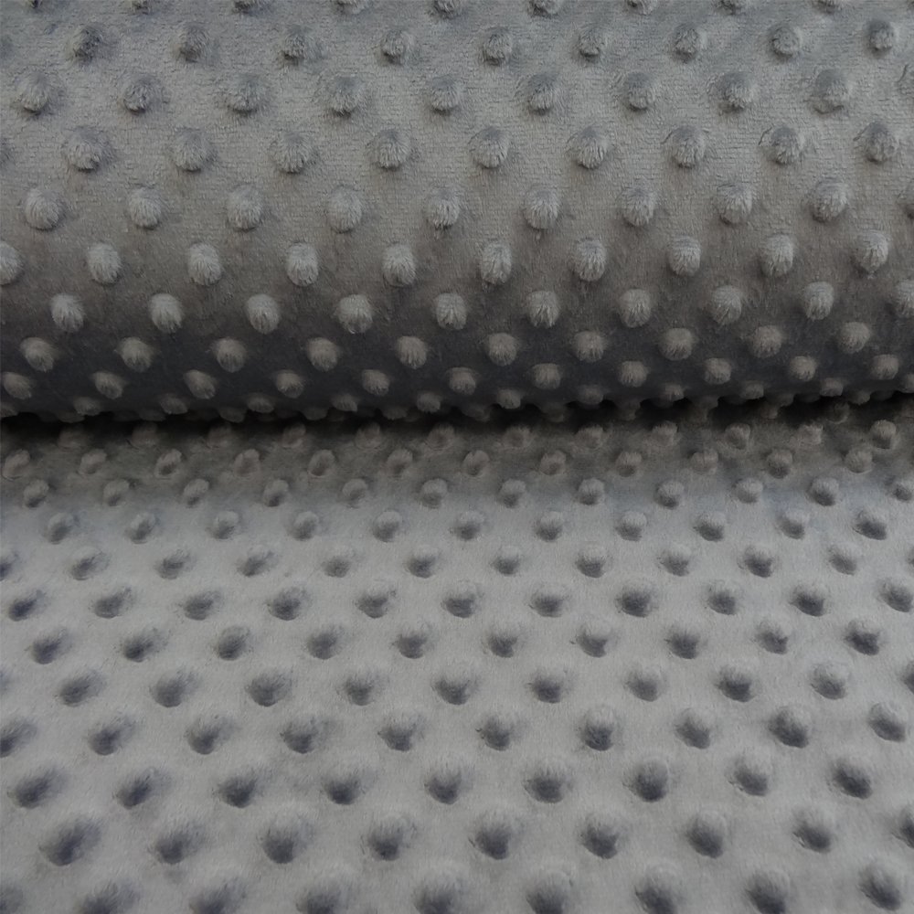 Tissu Minky Ultra doux Pois Gris anthracite