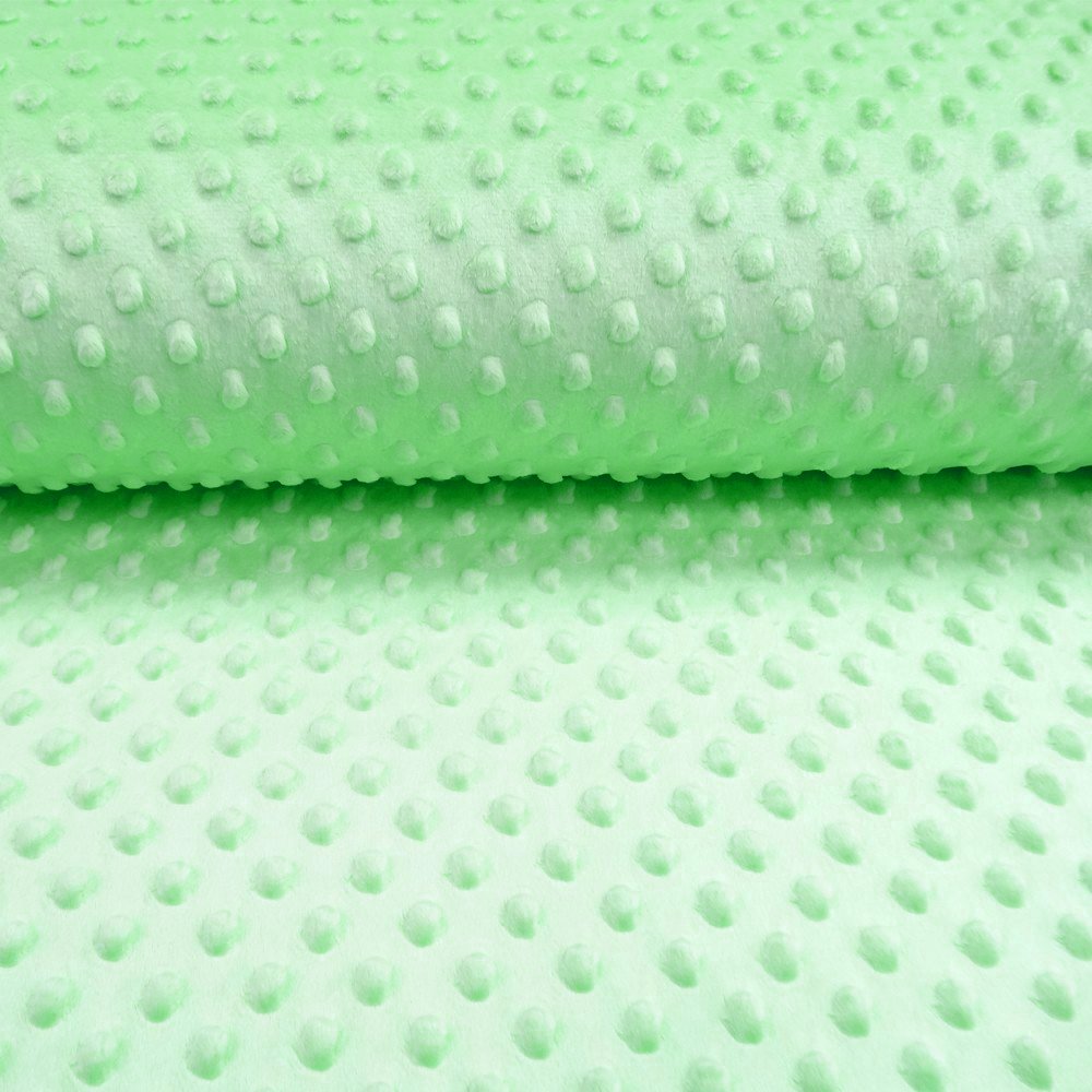 Tissu Minky Ultra doux Pois Vert Jade