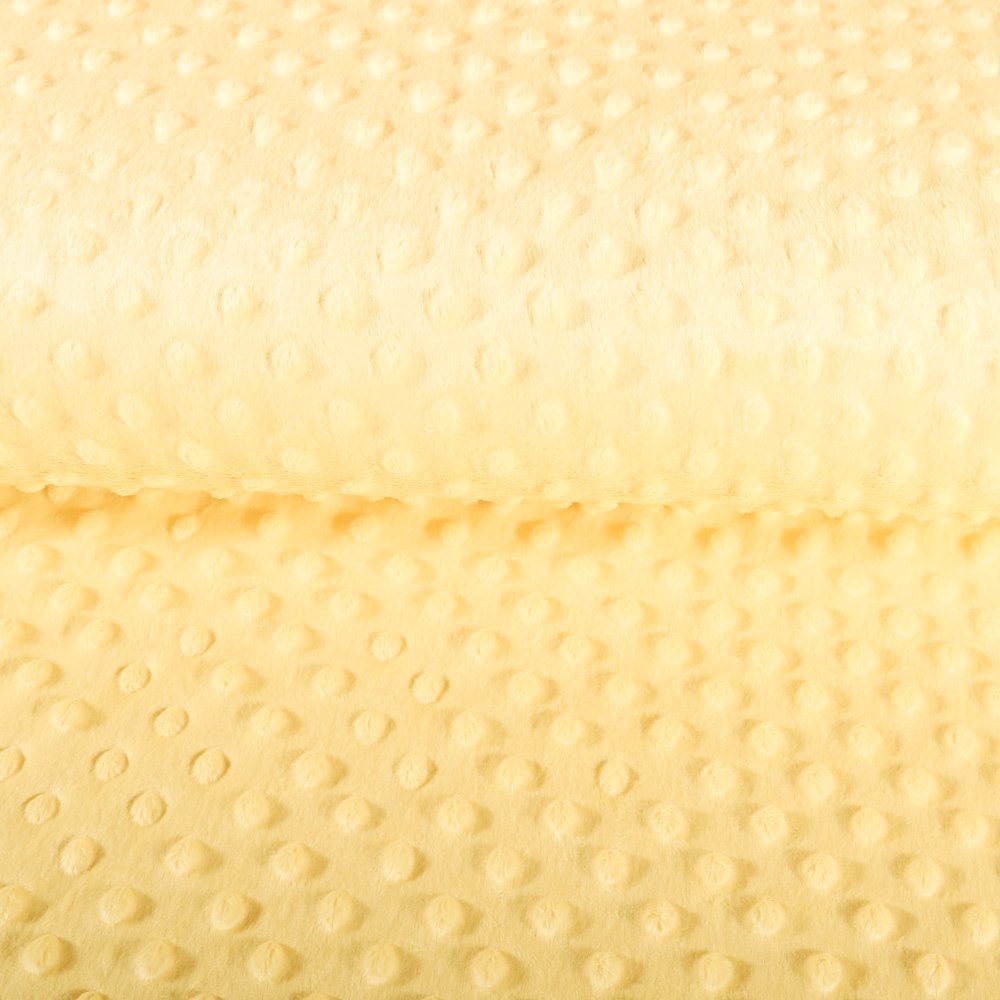 Tissu Minky Ultra doux Pois Jaune Pastel