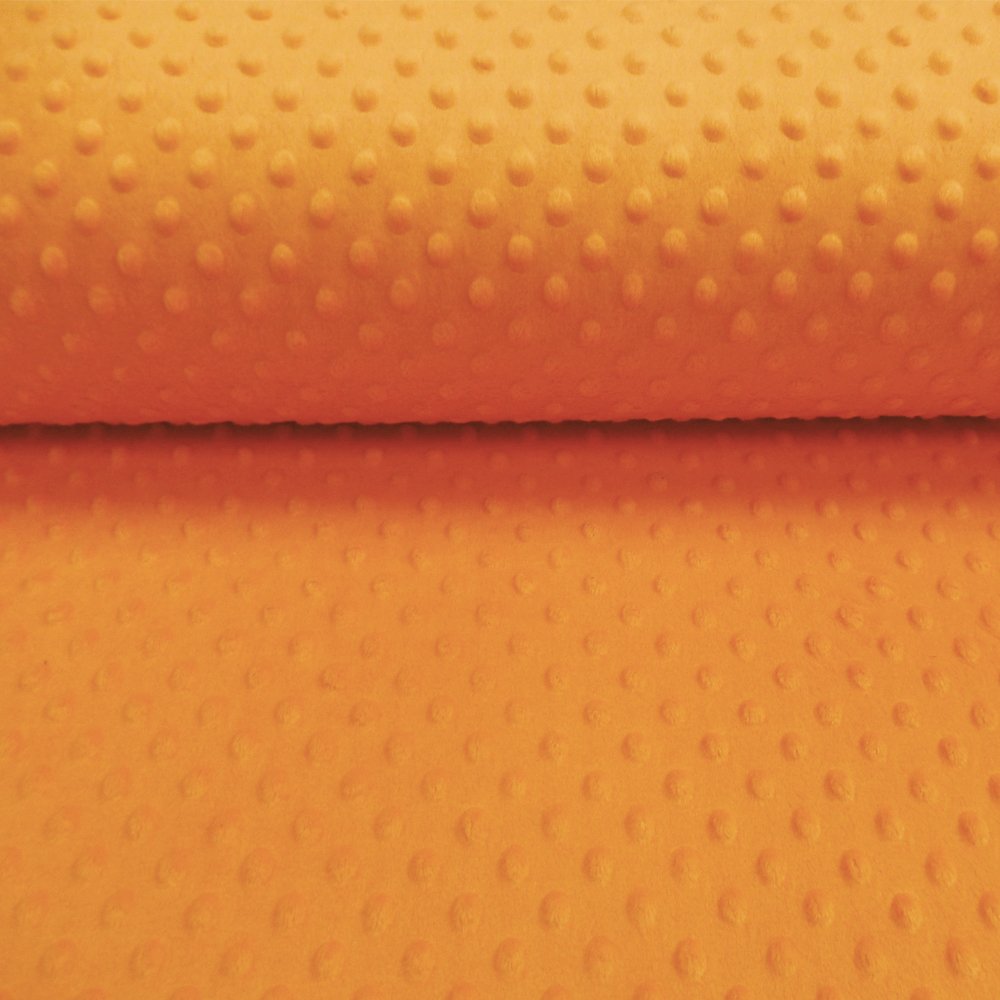 Tissu Minky Ultra doux Pois Mandarine