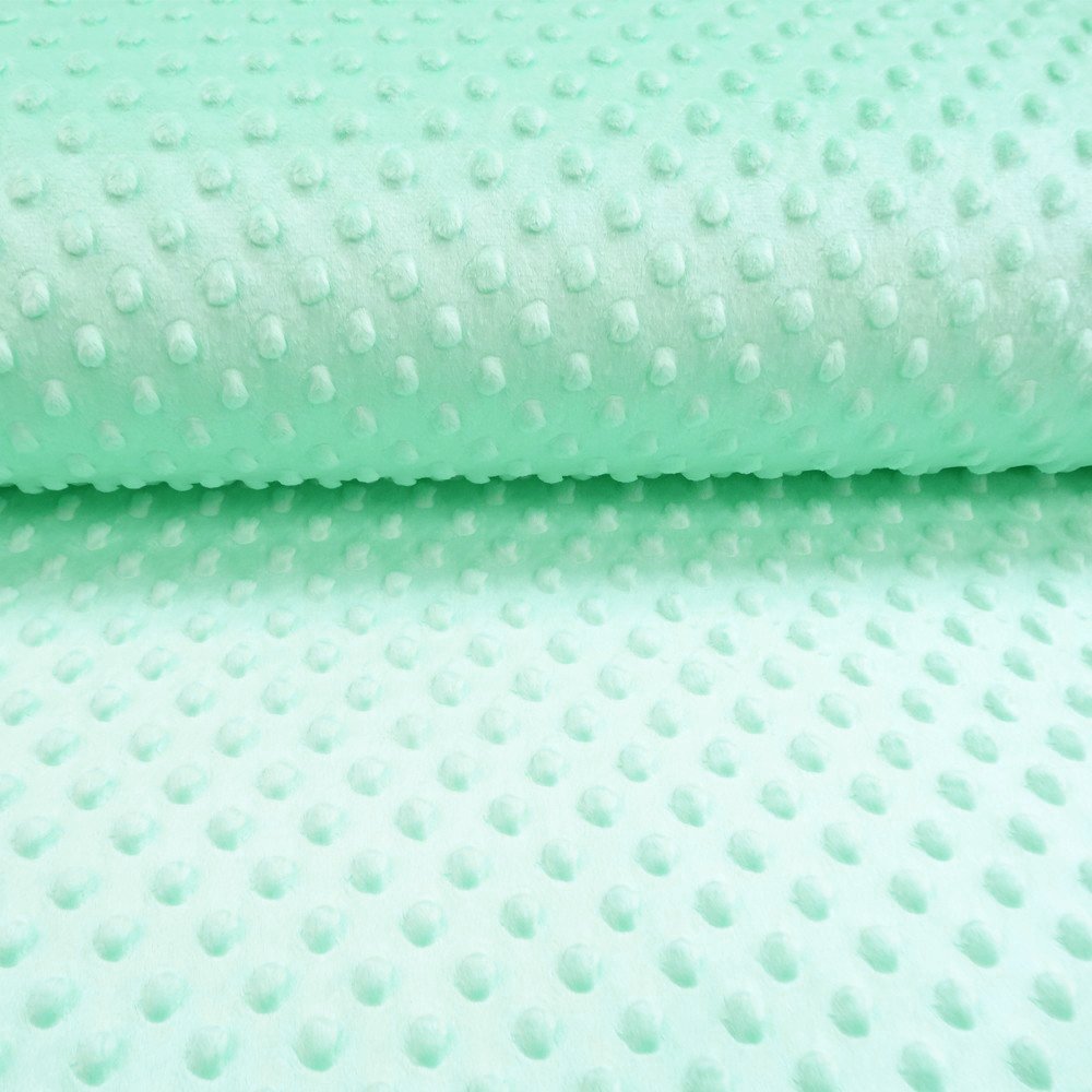 Tissu Minky Ultra doux Pois Menthe