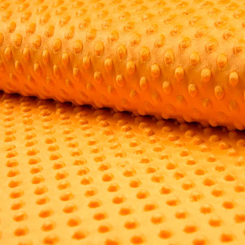 Tissu Minky Ultra doux Pois Orange
