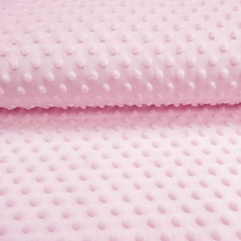 Tissu Minky Ultra doux Pois Rose