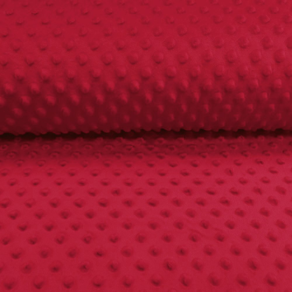 Tissu Minky Ultra doux Pois Rubis