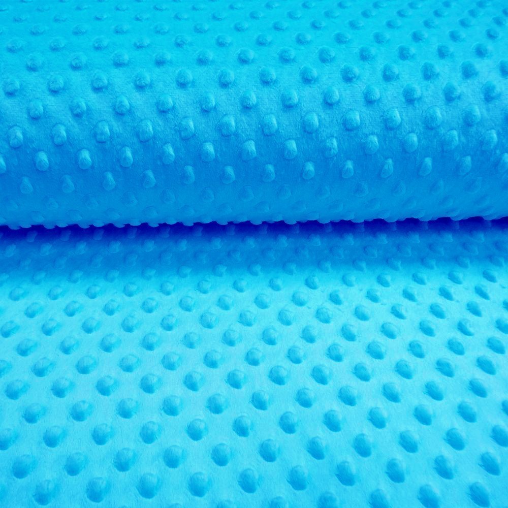 Tissu Minky Ultra doux Pois Turquoise