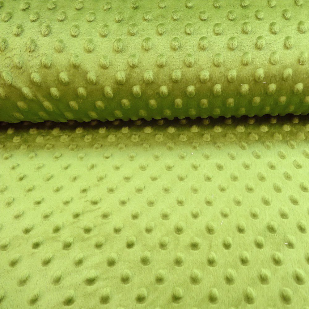 Tissu Minky Ultra doux Pois Vert mai