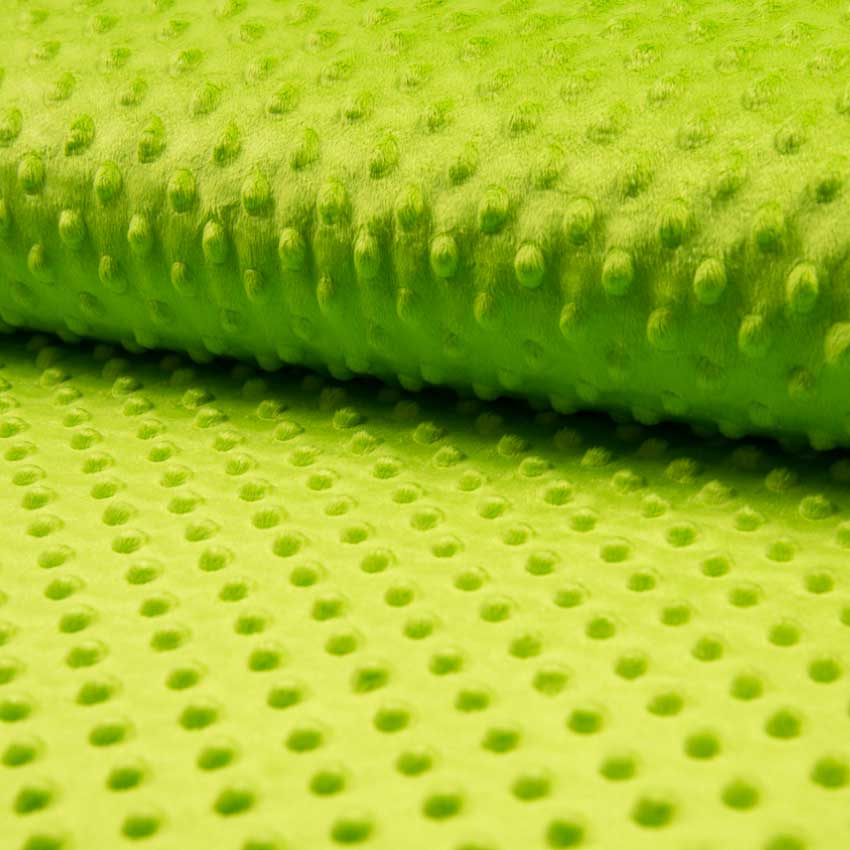 Tissu Minky Ultra doux Pois Vert pomme