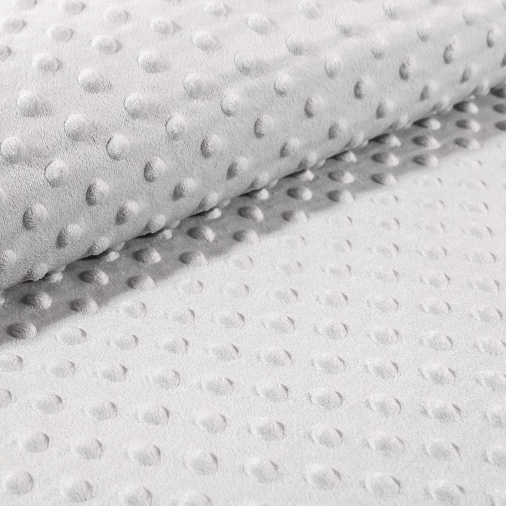 Tissu Minky Ultra doux Pois Gris Clair