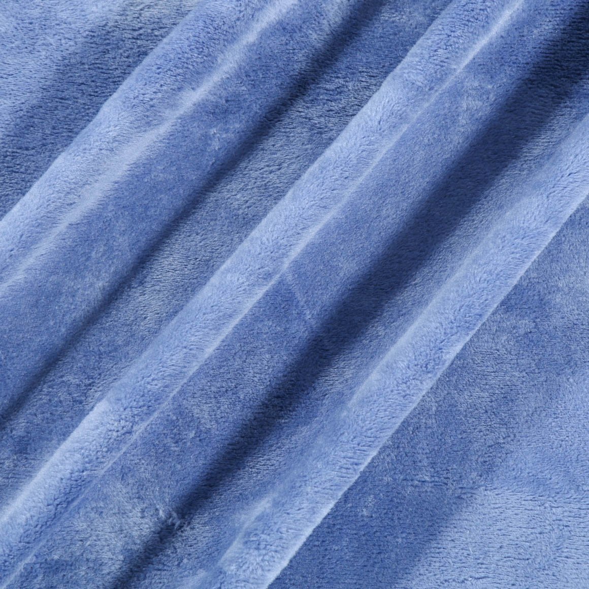 Tissu Minky Ultra doux Ras Bleu Indigo