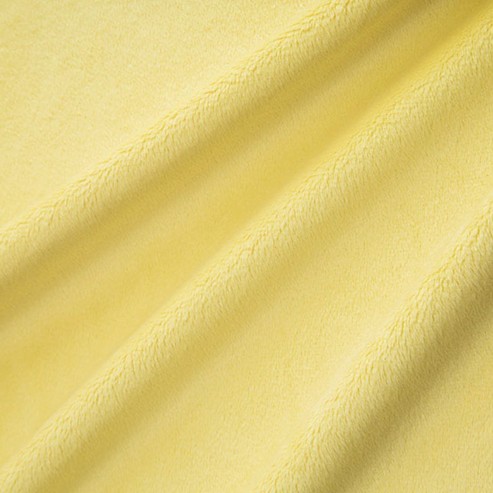 Tissu Minky Ultra doux Ras Jaune Pastel