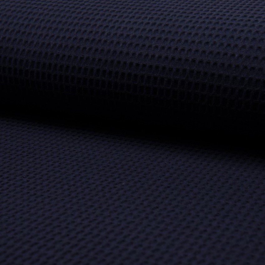 Tissu Nid d'abeille Bleu marine