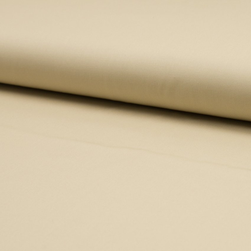 Tissu Popeline de coton unie Beige