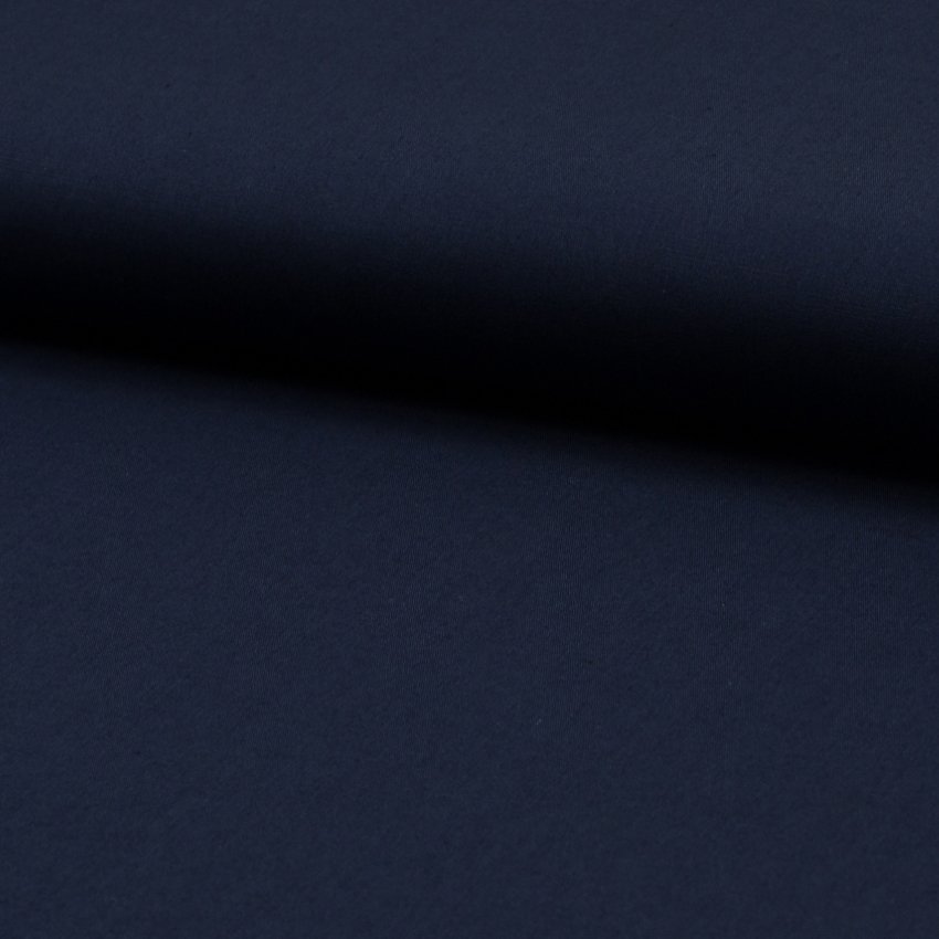 Tissu Popeline de coton unie Bleu marine
