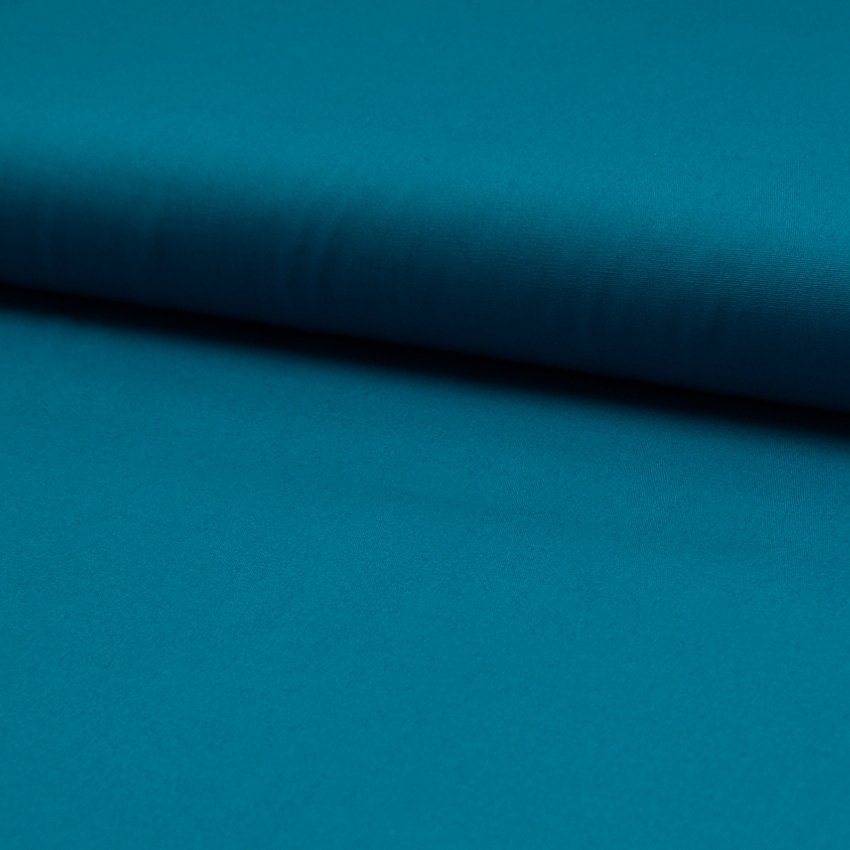 Tissu Popeline de coton unie Bleu pétrole