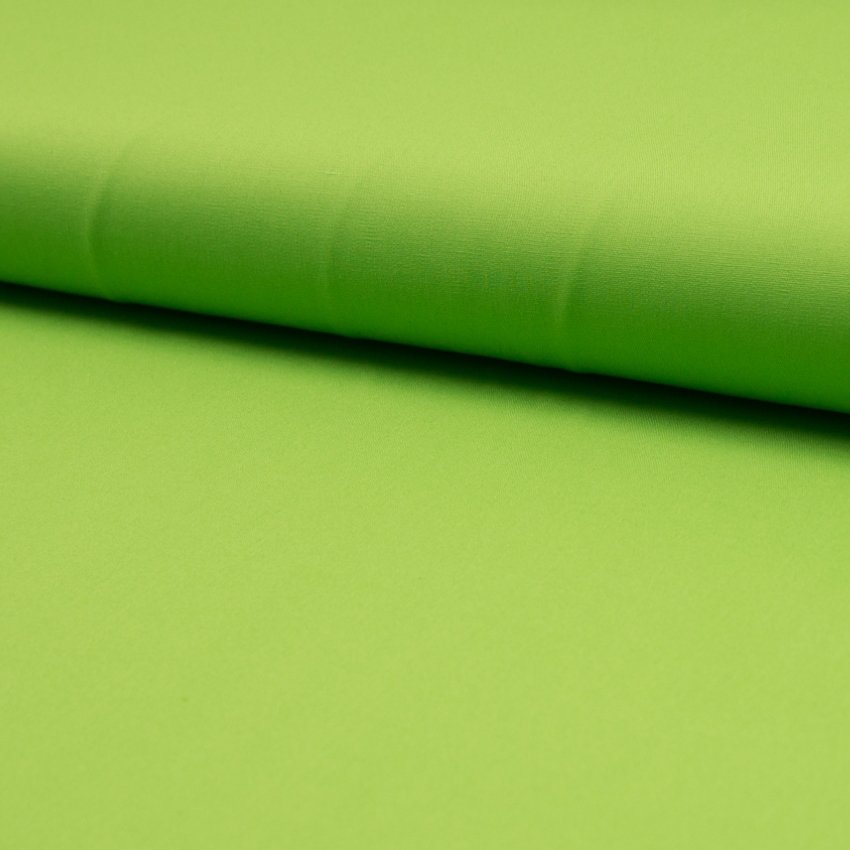 Tissu Popeline de coton unie Vert pomme