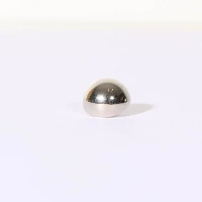 Bouton métal Donatello demi-sphère 15 mm - Argent