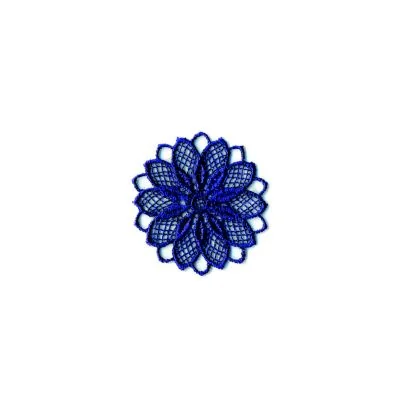 Ecusson Thermocollant Fleur Effet Dentelle Bleue