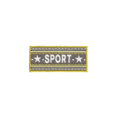 Ecusson Thermocollant Sport Etoile blanc sur fond Gris