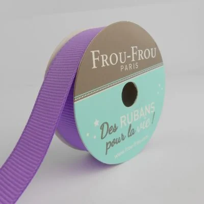 Bobinette Ruban Gros grain Frou-Frou Lavande rosee - 16 mm x 6 mètres