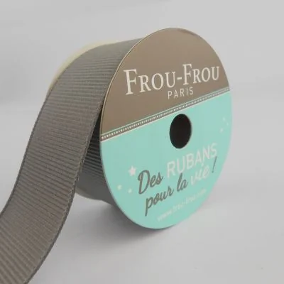 Bobinette Ruban Gros grain Frou-Frou Ciel d&#039;orage - 25 mm x 5 mètres