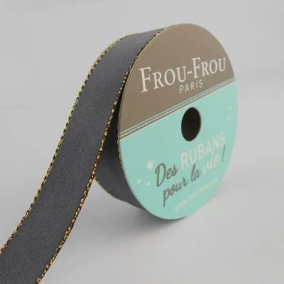 Ruban Satin Bord brillant Frou-Frou Ciel d&#039;orage - 16 mm x 6 mètres