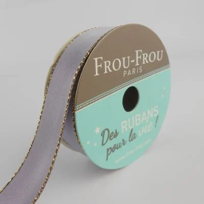 Ruban Satin Bord brillant Frou-Frou Violet sage - 16 mm x 6 mètres