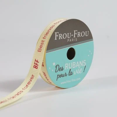 Bobinette Ruban Gros grain message Best friends forever Frou-Frou - 10 mm x 5 mètres