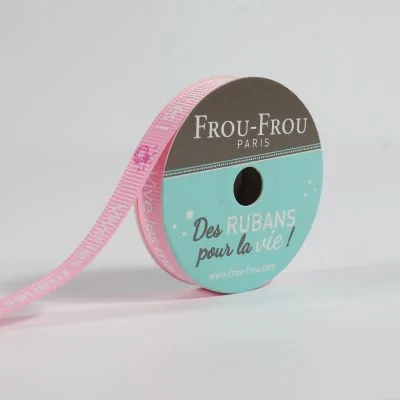 Bobinette Ruban Gros grain message Vive les mariés Frou-Frou - 10 mm x 5 mètres