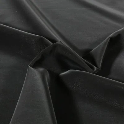 Tissu Simili cuir souple Premium toucher peau de pêche Noir - Par 10 cm