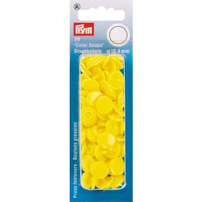 Prym 30 Boutons pression Color Snaps jaune clair 12,4 mm