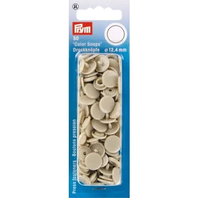 Prym 30 Boutons pression Color Snaps beige 12,4 mm