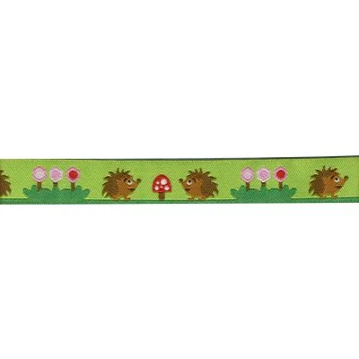 Galon Jacquard 16 mm Vert Hérissons x1m
