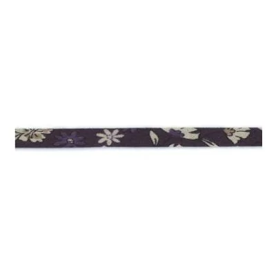 Cordon fleuri spaghetti Frou-Frou Prune et ecru
