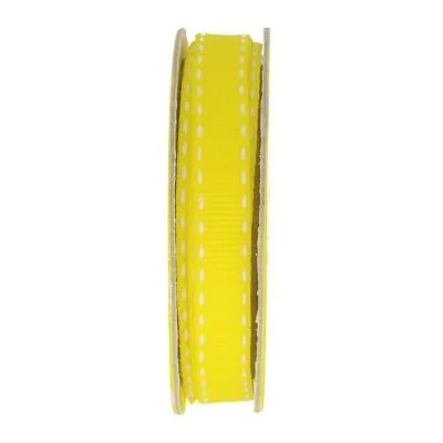 Ruban surpiqué Jaune - bobinette 2m