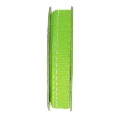 Ruban surpiqué Vert - bobinette 2m