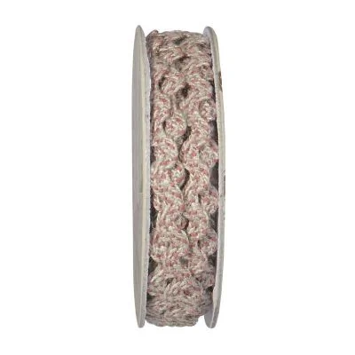 Serpentine tressé Beige et rose - bobinette 2m