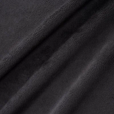 Tissu Minky Ultra doux Ras Noir x10cm