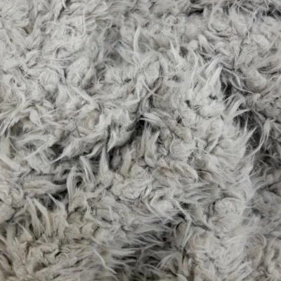 Tissu Fausse fourrure longs poils Gris clair - Par 10 cm