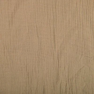Tissu Double gaze de coton uni Beige foncé - Par 10 cm