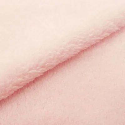 Tissu Doudou uni Rose bébé x10cm