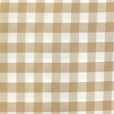 Tissu Vichy Très grands carreaux 17 mm Beige - Par 10 cm