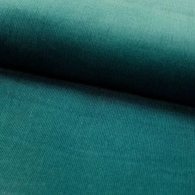 Tissu Velours milleraies Vert canard - Par 10 cm