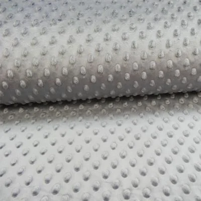Tissu Minky Ultra doux Pois Acier - Par 10 cm