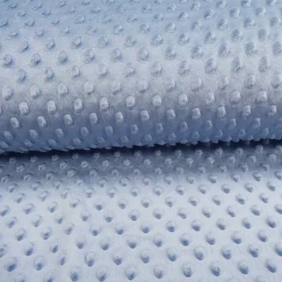 Tissu Minky Ultra doux Pois Bleuet - Par 10 cm