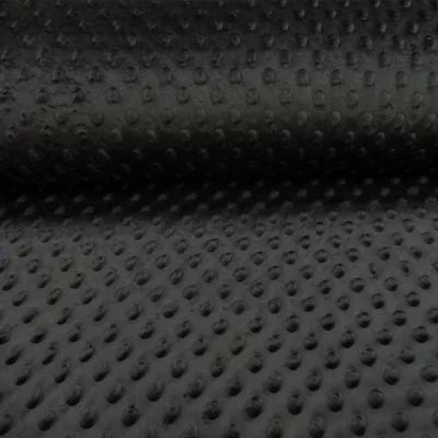 Tissu Minky Ultra doux Pois Noir - Par 10 cm