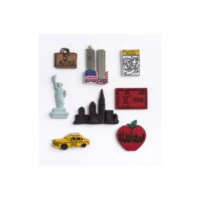 Boutons créatifs Récréatys Assortiment de 6 boutons USA