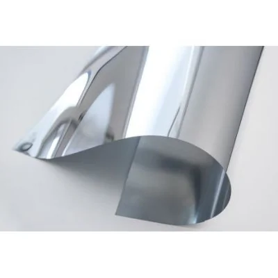 Papier effet miroir argent souple - 40x40 cm